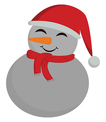 Image showing Snowman, vector or color illustration.