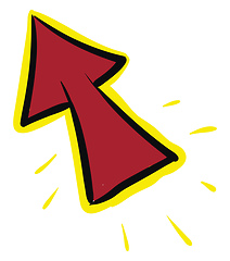 Image showing A red arrow click cursor mouse pointer icon/Long red arrow up le