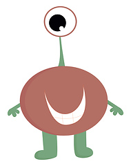 Image showing A pink-colored one-eyed cartoon monster vector or color illustra