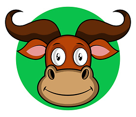 Image showing Smiling cartoon buffalo vector illustartion on white background