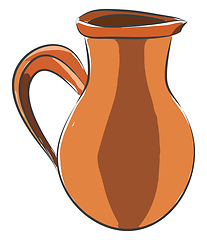 Image showing Wine jug made from clay illustration color vector on white backg