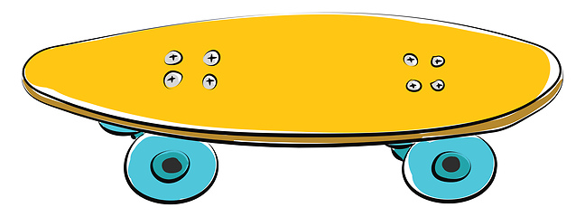 Image showing Skateboard, vector or color illustration.