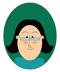 Image showing A Mad teacher with a frown on her face, vector or color illustra
