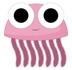 Image showing A smiling violet jelly fish, vector or color illustration.