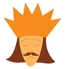 Image showing A king with his golden crown vector or color illustration