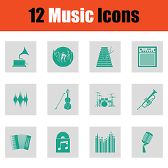 Image showing Set of musical icons