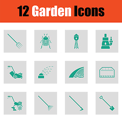 Image showing Set of gardening icons