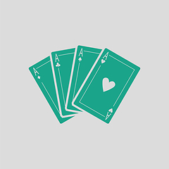 Image showing Set of four card icons