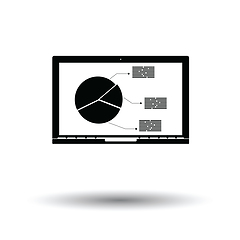 Image showing Laptop with analytics diagram icon