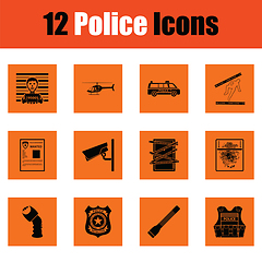 Image showing Set of police icons