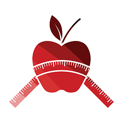 Image showing Apple with measure tape icon