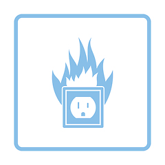 Image showing Electric outlet fire icon