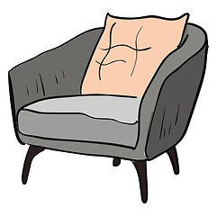 Image showing A grey chair for the living room looks adorable vector or color 