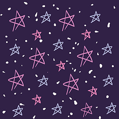 Image showing Pink stars background illustration vector on white background 