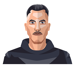 Image showing Boy with moustaches and short hair illustration vector on white 