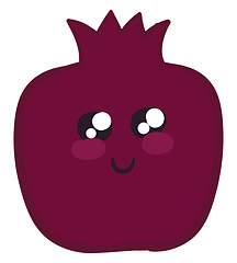 Image showing Image of cute pomegranate, vector or color illustration.