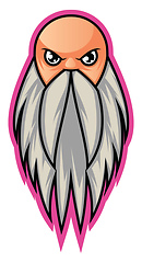 Image showing Man with a long white beard illustration vector on white backgro