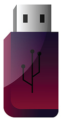 Image showing Deep purple and pink USB flashdrive simple vector illustration o