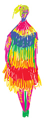 Image showing Psychedelic artwork of a woman in color pencils vector or color 