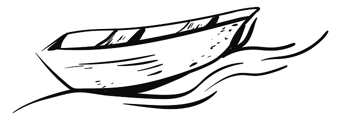 Image showing Image of boat sketch, vector or color illustration.