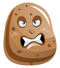 Image showing Potato looks very angry illustration vector on white background