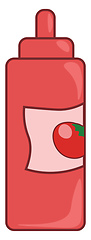 Image showing A bottle of tomato ketchup to be enjoyed with the food vector co