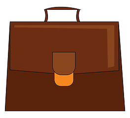 Image showing Large brown briefcase vector or color illustration