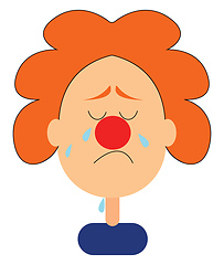 Image showing Image of cry - crying clown, vector or color illustration.
