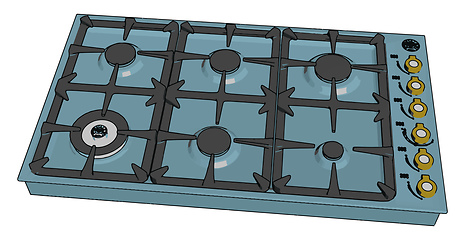 Image showing The kitchen stove object vector or color illustration