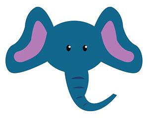 Image showing Baby elephant with trunk vector or color illustration