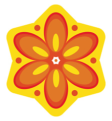 Image showing A yellow color flower and orange petal, vector or color illustra