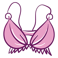Image showing cute pink bra vector or color illustration