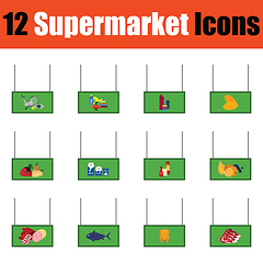 Image showing Supermarket icon set in
