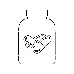 Image showing Icon of Fitness pills in container 
