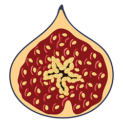 Image showing Flat design icon of Fig fruit in ui colors. 