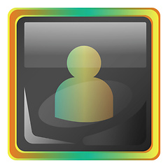 Image showing Avatar  grey square vector icon illustration with yellow and gre