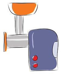 Image showing Blue meat grinder illustration vector on white background 