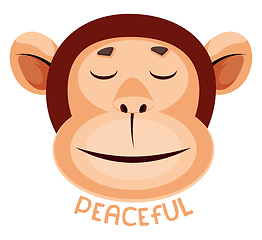 Image showing Monkey is feeling peaceful, illustration, vector on white backgr