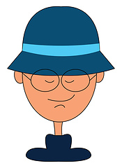Image showing A man with blue hat vector or color illustration