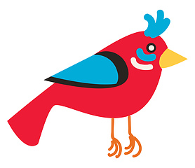 Image showing Red bird illustration vector on white background 
