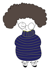 Image showing Kid with curly hair vector illustration 