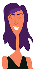 Image showing A skinny girl with purple-colored lilac hairstyle vector or colo