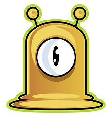 Image showing Little yellow monster illustration vector on white background 