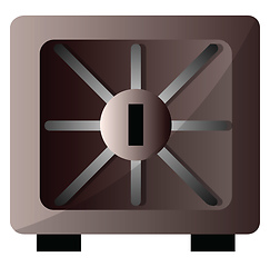 Image showing Grey money locker vector illustration on a white background