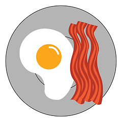 Image showing Image of breakfast - egg fry, vector or color illustration.