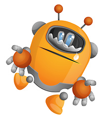 Image showing Cartoon robot crying illustration vector on white background