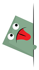 Image showing A green monster with red tongue vector or color illustration