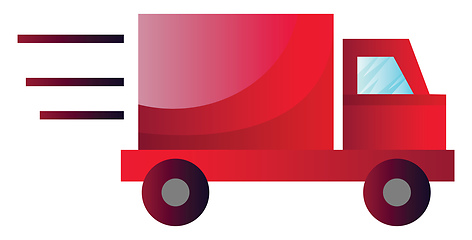 Image showing Red truck in high speed vector illustration on a white backgroun