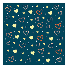 Image showing Vector illustration of heart texture on blue background and whit
