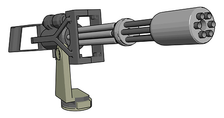 Image showing 3D vector illustration on white background  of a military machin